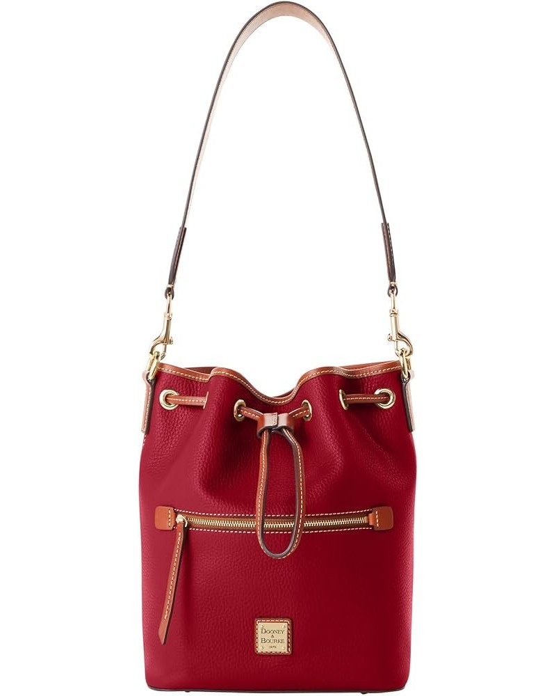 Handbag, Pebble Grain Drawstring Wine $60.14 Handbags