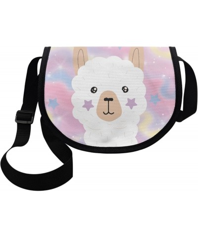 Mini Crossbody Bag with Adjustable Shoulder Strap for Girls Boys Alpaca Galaxy $14.30 Shoulder Bags