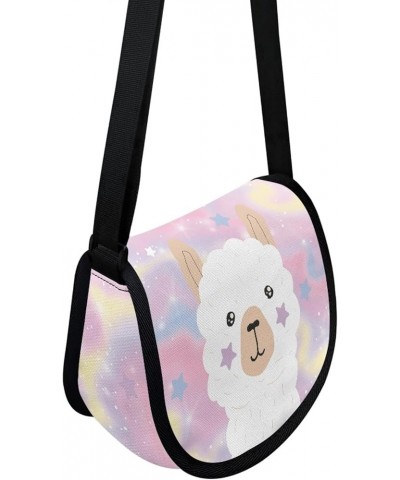 Mini Crossbody Bag with Adjustable Shoulder Strap for Girls Boys Alpaca Galaxy $14.30 Shoulder Bags