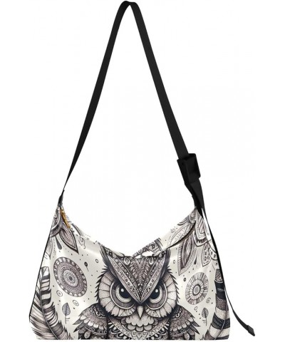 Boho Owl Ethnic Floral Crossbody Bags Hobo Crossbody Bags for Women Leather Shoulder Bag Leather Tote Bag Boho Owl Ethnic Flo...