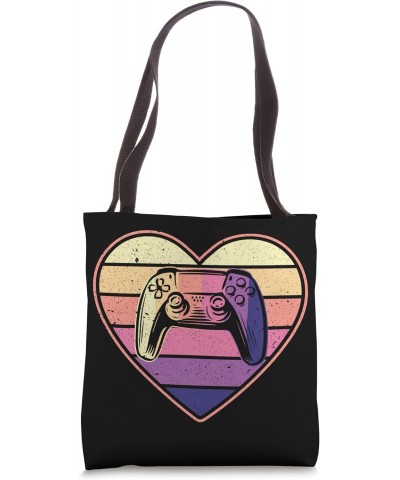 Funny Gaming Controller Heart Vintage Gamer Video Games Tote Bag $15.36 Totes