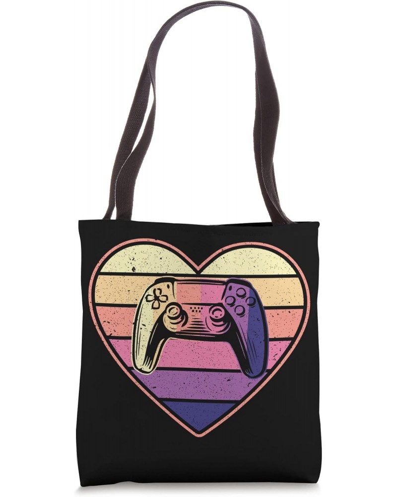 Funny Gaming Controller Heart Vintage Gamer Video Games Tote Bag $15.36 Totes