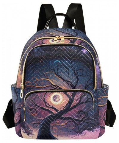 Small Fashion Backpack for Women Fantastic Galaxy Tree Print Ladies Travel Daypack Aesthetic Shoulder Bag 10.2×5.1×12.5 IN $1...