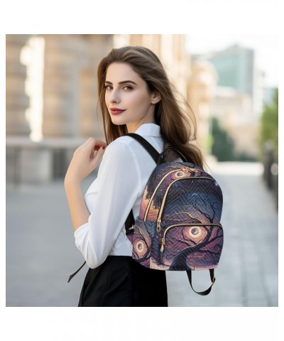 Small Fashion Backpack for Women Fantastic Galaxy Tree Print Ladies Travel Daypack Aesthetic Shoulder Bag 10.2×5.1×12.5 IN $1...