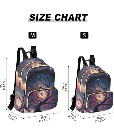 Small Fashion Backpack for Women Fantastic Galaxy Tree Print Ladies Travel Daypack Aesthetic Shoulder Bag 10.2×5.1×12.5 IN $1...