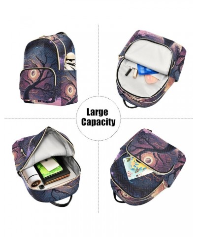 Small Fashion Backpack for Women Fantastic Galaxy Tree Print Ladies Travel Daypack Aesthetic Shoulder Bag 10.2×5.1×12.5 IN $1...