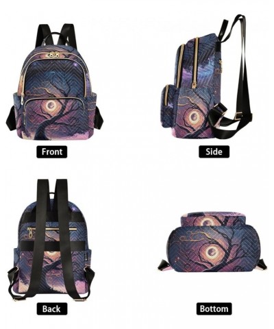 Small Fashion Backpack for Women Fantastic Galaxy Tree Print Ladies Travel Daypack Aesthetic Shoulder Bag 10.2×5.1×12.5 IN $1...