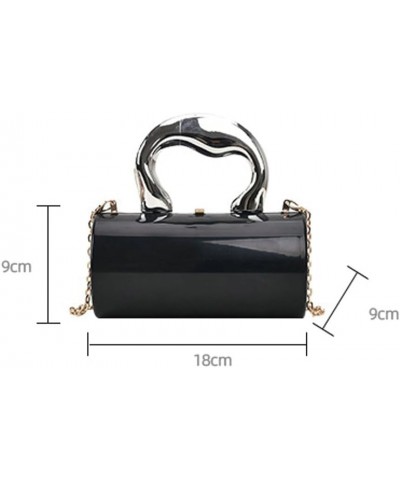 Womens Acrylic Evening Bag Barrel-Shaped Evening Clutch Sling Bag for Women Handbag for Wedding Cocktail Party Prom Silver $1...