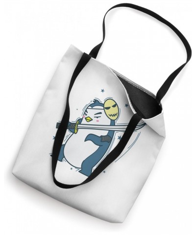 Penguin with Mask and Sword Antarctica Tote Bag $11.27 Totes