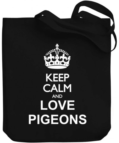 Keep calm and love Pigeons Canvas Tote Bag 10.5" x 16" x 4 $16.00 Totes