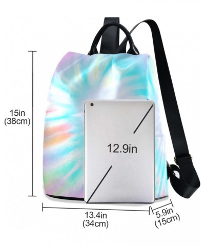 Pastel Swirl Tie Dye Colorful Polyester Backpack Purse Travel Bag for Women Fashion Back Pack Shoulder Bag $21.19 Backpacks