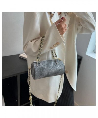 Cylinder Crossbody Bag Womens Fashion Solid Color Small Shoulder Bag for Ladies Adjustable Strap Handbags Black $13.45 Should...