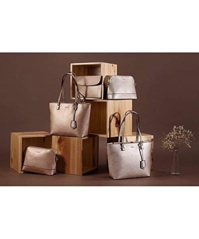 Purses and Handbags for Women Fashion Tote Bags Shoulder Bag Top Handle Satchel Bags 3pcs-pearlescent Khaki $16.45 Totes