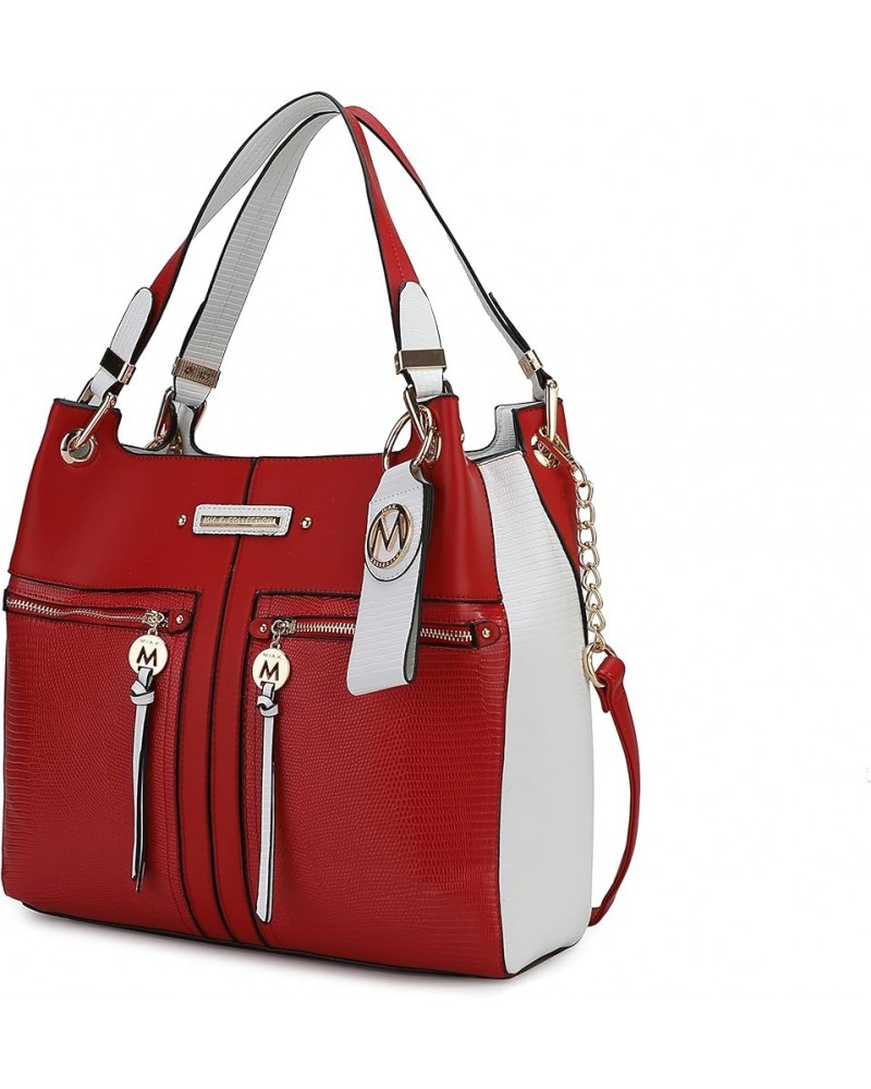 MKF Crossbody Tote Bag for Women – PU Leather Shoulder Handbag Purse – Lady Fashion Top Handle Satchel Pocketbook Red $34.00 ...