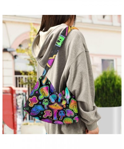 Rainbow Mushroom Stars Womens Handbags Shoulder Bag, Hand Bag for Ladies, Womens Outdoor Bag Rainbow Mushroom Stars $11.74 Sh...