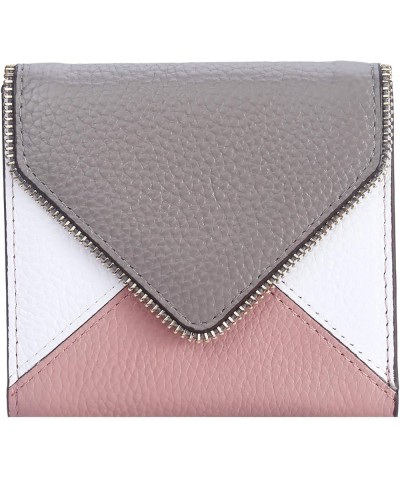 Ultra Thin Small Compact Leather Womens Girls Wallets RFID Blocking Credit Card Holder for Women 2- Envelope Gray/Dark Pink $...