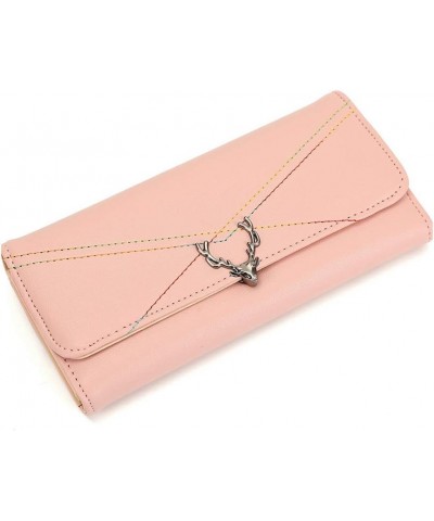 Women Long Purses Adjustable Button Coin Pouch Multifunction Card Holder PU Wallet with Zipper Pocket,Grey-M Medium Pink $19....