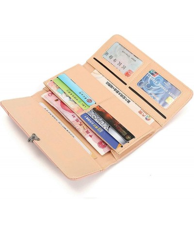 Women Long Purses Adjustable Button Coin Pouch Multifunction Card Holder PU Wallet with Zipper Pocket,Grey-M Medium Pink $19....