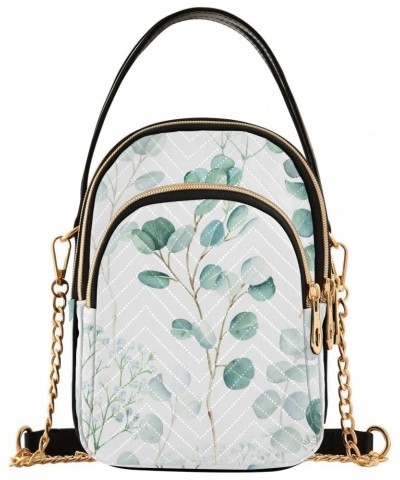 Eucalyptus and Gypsophila Branches Design Crossbody Bags Shoulder Bag for Women Stylish Ladies Messenger Bags Cell Phone Purs...