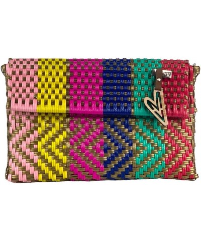 MARIA VICTORIA-Accent-Handwoven plastic Mexican Clutch. Perfect for everyday, indoor and outdoor activities. Water resistant....