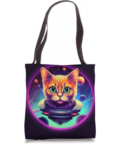 Spaceship Cat galaxy space Cat Alien Kitty Mom Dad Tote Bag $9.47 Totes