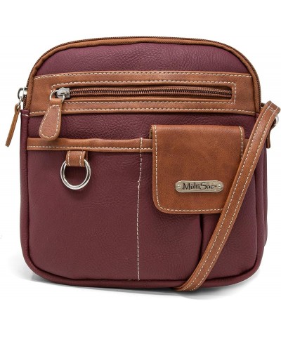 North South Mini Zip Around Crossbody Bag Burguny/Pecan $13.07 Crossbody Bags