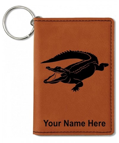 ID Holder Wallet, Alligator, Personalized Engraving Included (Rustic) Dark Brown $14.55 Wallets