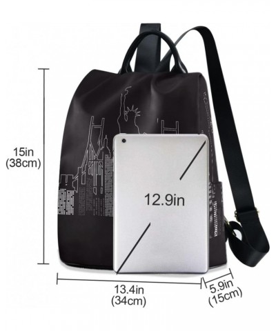 Women Fashion Backpack New York Nigt print, Anti Theft Casual Daypack Shoulder Bag Purse for Travel Work 15 inches $20.50 Bac...