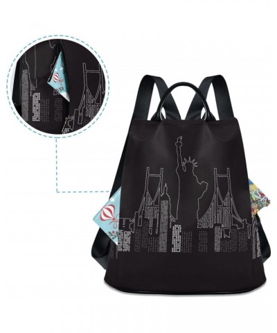 Women Fashion Backpack New York Nigt print, Anti Theft Casual Daypack Shoulder Bag Purse for Travel Work 15 inches $20.50 Bac...