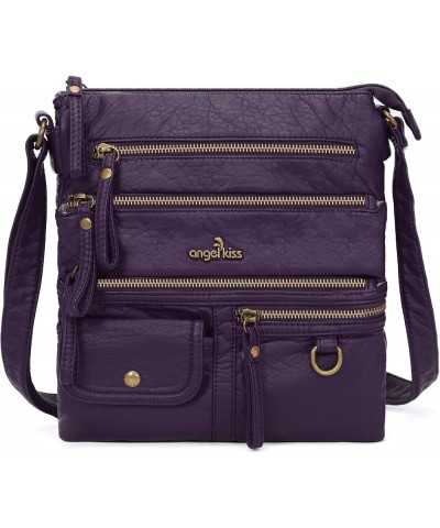 Small Shoulder Bag for Women Crossbody Purses and Handbags Multi Pockets Hobo Bags Purple-1 $16.45 Hobo Bags