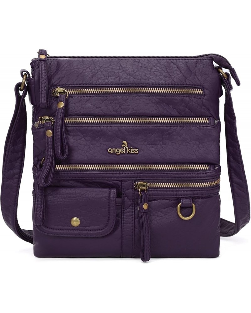 Small Shoulder Bag for Women Crossbody Purses and Handbags Multi Pockets Hobo Bags Purple-1 $16.45 Hobo Bags