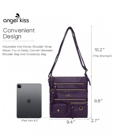 Small Shoulder Bag for Women Crossbody Purses and Handbags Multi Pockets Hobo Bags Purple-1 $16.45 Hobo Bags