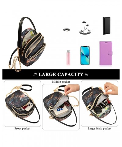 Glowing Flowers Crossbody Sling Bags for Women, Compact Fashion Handbag with Chain Strap Top handle for Evening Party Dating ...