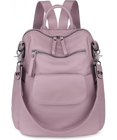 Travel Backpack Purse for Women Vegan Leather Ladies Fashion Shoulder Bag Convertible 240 Dark Pink $19.50 Backpacks