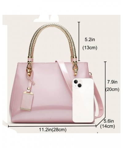 Patent Leather Handbags and Purses for Women Evening Bags Satchel Handbag Top Handel Bag Ladies Shoulder Crossbody Bag Pink $...