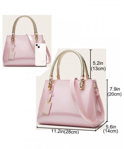 Patent Leather Handbags and Purses for Women Evening Bags Satchel Handbag Top Handel Bag Ladies Shoulder Crossbody Bag Pink $...