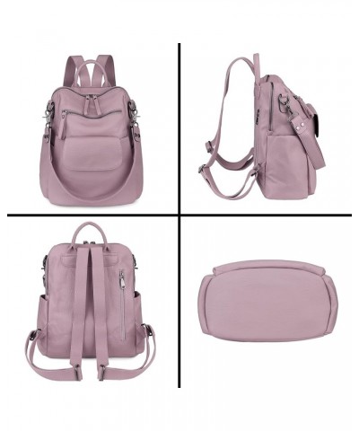 Travel Backpack Purse for Women Vegan Leather Ladies Fashion Shoulder Bag Convertible 240 Dark Pink $19.50 Backpacks