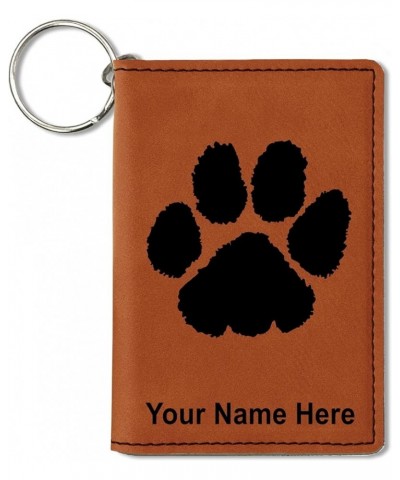 ID Holder Wallet, Paw Print, Personalized Engraving Included (Rustic) Dark Brown $12.88 Wallets