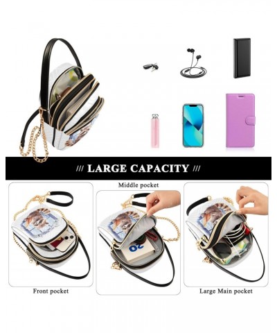 Reading Raccoon Women's Crossbody Handbags with Zipper, Casual Leather Cell Phone Purse Crossbody Bags for Ladies $15.33 Cros...