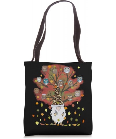 Gnome Leopard Owls & Coffee Lover Autumn Leaves Thanksgiving Tote Bag $9.22 Totes