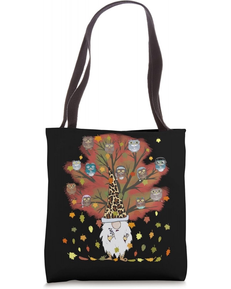 Gnome Leopard Owls & Coffee Lover Autumn Leaves Thanksgiving Tote Bag $9.22 Totes