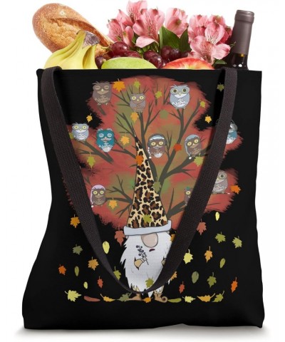 Gnome Leopard Owls & Coffee Lover Autumn Leaves Thanksgiving Tote Bag $9.22 Totes