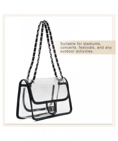 Clear Purses for Women Stadium Crossbody Clear Bag PVC Transparent Shoulder Bag for Concert Sports Silver Chain $19.59 Should...