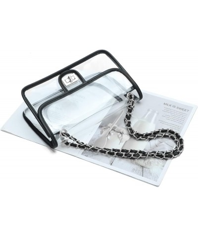 Clear Purses for Women Stadium Crossbody Clear Bag PVC Transparent Shoulder Bag for Concert Sports Silver Chain $19.59 Should...