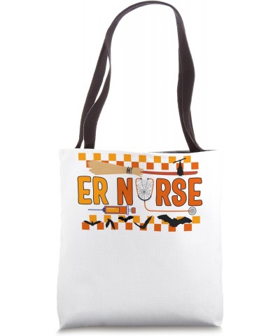 Halloween ER Nurse Emergency Nurse Healthcare Nursing Hallow Tote Bag $13.49 Totes