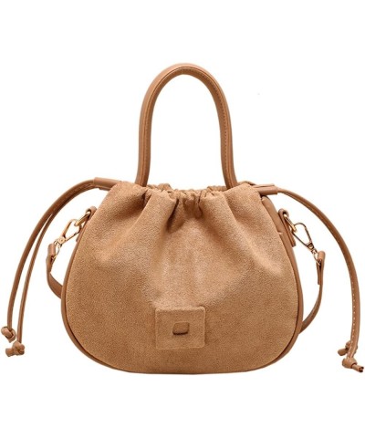 Bucket Bag Purses Small Suede Drawstring Crossbody Bag Cute Top Handle Hobo Handbags for Women Trendy 2023,Khaki Khaki $15.83...