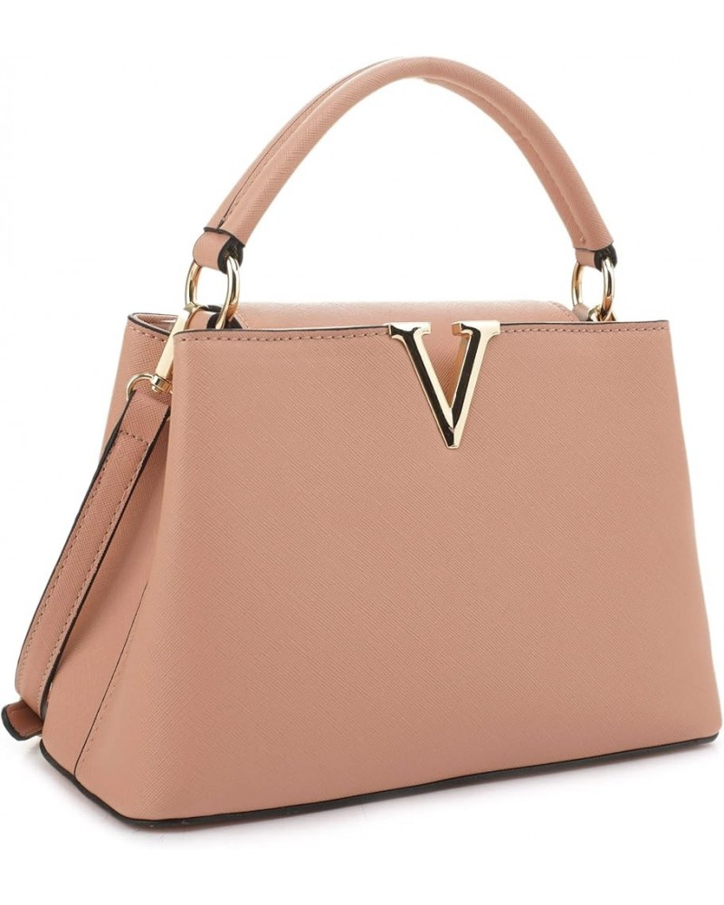 Women's Small Satchel Bag Classic Top Handle Purses Fashion Crossbody Handbags with Shoulder Strap Nude $27.11 Satchels