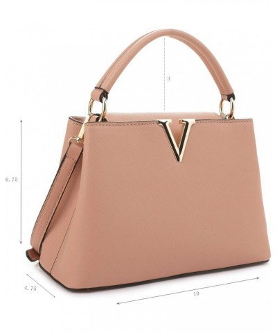 Women's Small Satchel Bag Classic Top Handle Purses Fashion Crossbody Handbags with Shoulder Strap Nude $27.11 Satchels