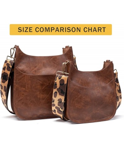 Women Crossbody Handbag Retro Vegan Leather Messenger Bag with Romovable Leopard Shoulder Strap New Coffee Small $16.11 Shoul...