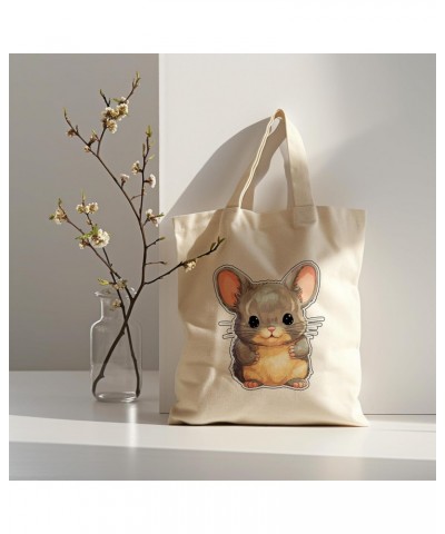 Chinchilla Cotton Tote Bag for Women Men Casual Tote Bag Cloth Canvas Shopping Bags with Handles Cute Bags Everyday Use 15" x...